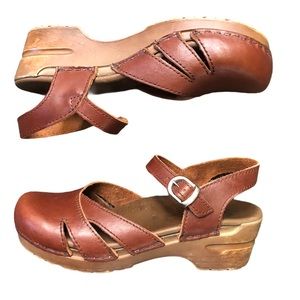 Sanita Cutout Leather Clogs